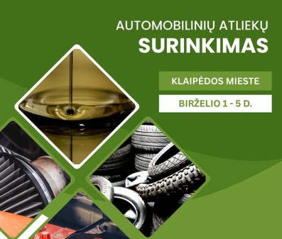 Birželio 1 – 5 d. iš Klaipėdos miesto gyventojų bus priimamos pavojingosios automobilių atliekos
