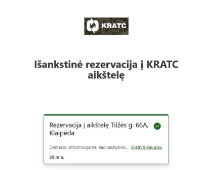 KRATC naujovė: jau galima iš anksto registruotis vizitui į Tilžės g. 66A aikštelę