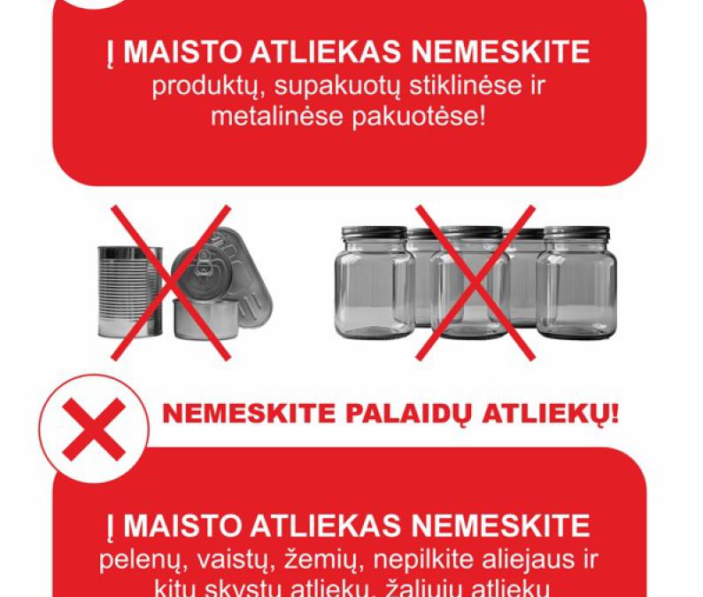 Maisto atliekų rūšiavimas Klaipėdoje: kokios pagrindinės klaidos?